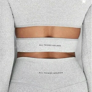 All Things Golden SCULPT CUTOUT LONG SLEEVE - GREY STATIC Top Sz Large